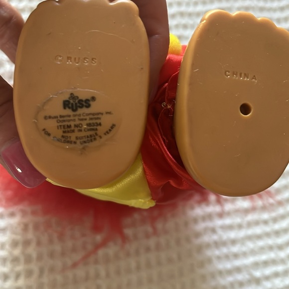 Rare Vintage Large 8" Russ Red Haired Troll Clown Doll With Hat - Picture 5 of 7